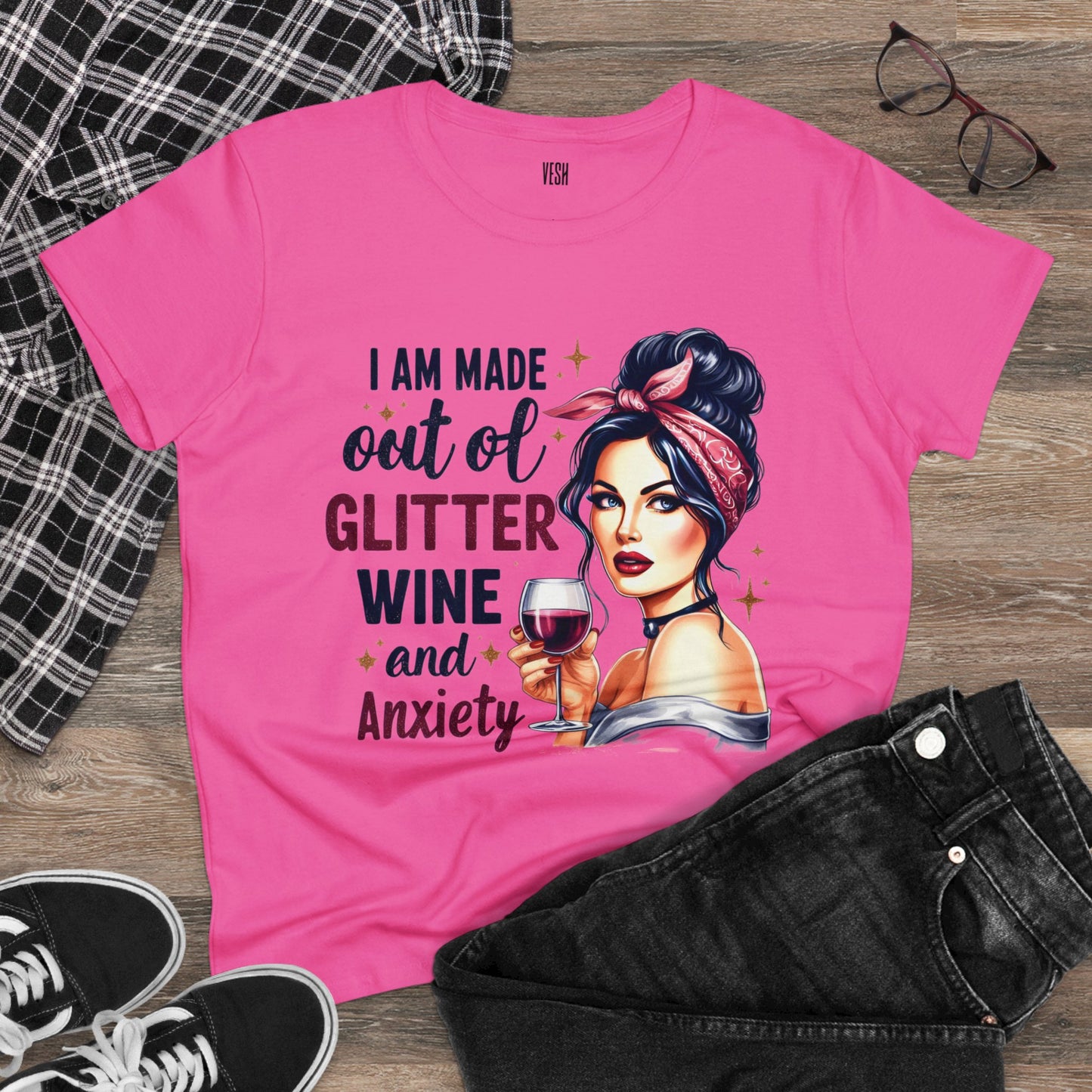 Glitter Wine Cotton Tee