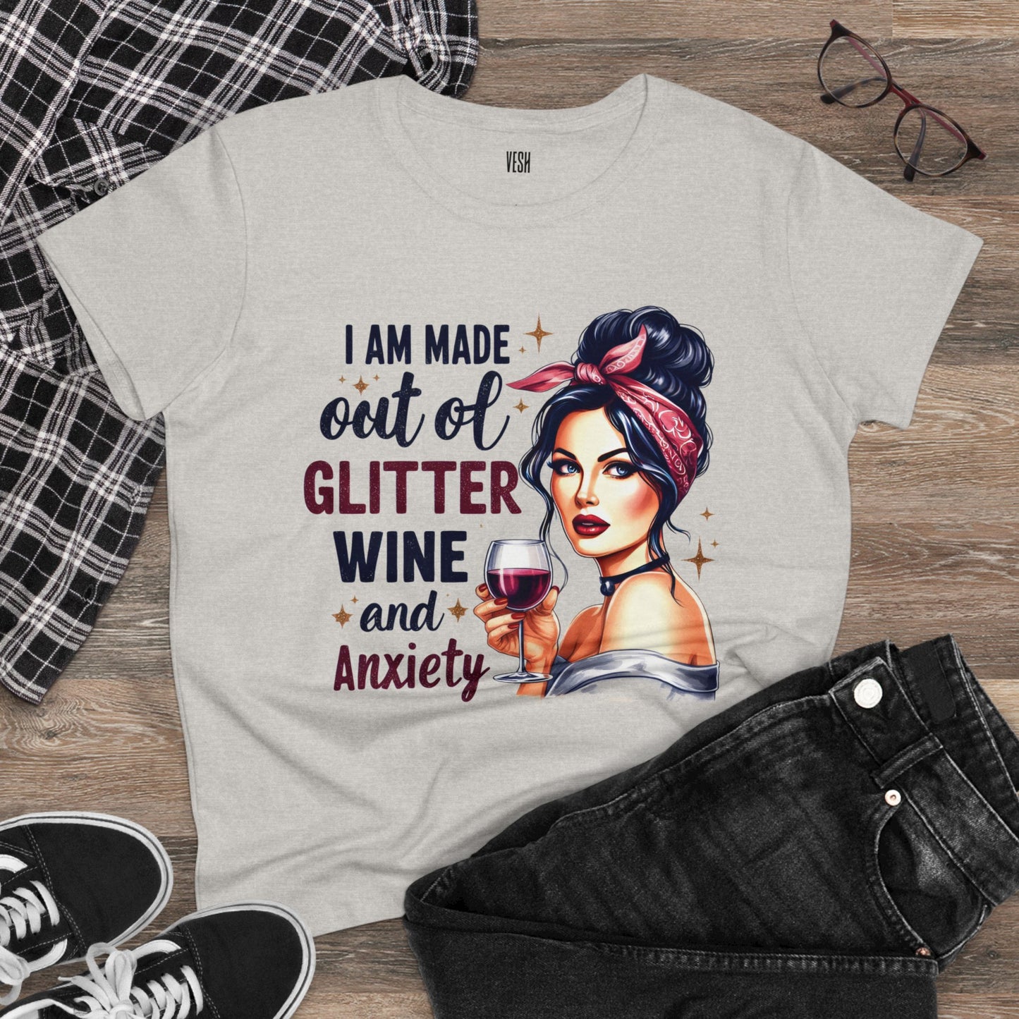 Glitter Wine Cotton Tee