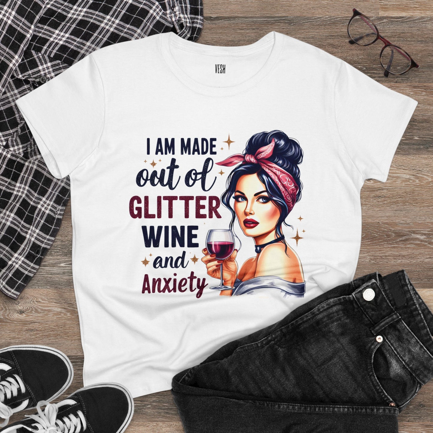 Glitter Wine Cotton Tee