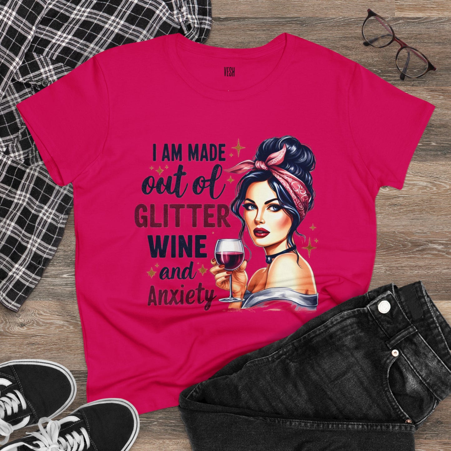 Glitter Wine Cotton Tee