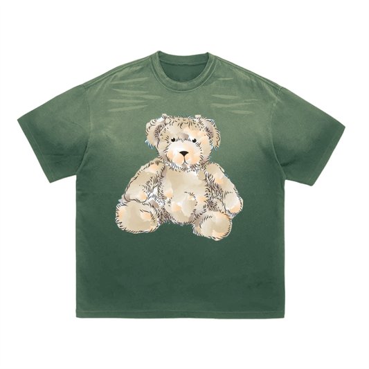 Vintage Washed Tiger Stripes Dyed Gradient T-Shirt - 250 GSM